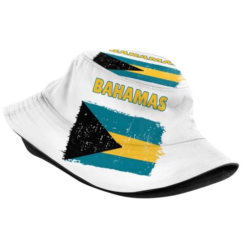 Image of Bahamas Flag Bucket Hats Fashion Sun Cap Packable Flag Fisherman Hat for Women Men Summer Travel Hat