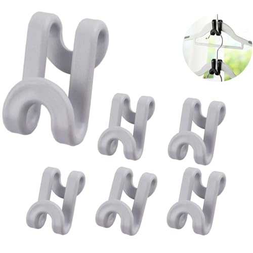 70 Pack Clothes Hanger Connector Hooks, Mini Cascading Hanger Hook, Heavy Duty Space Saving for Closet(Grey)