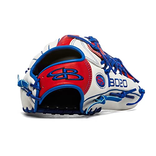 Boombah 8020 Advanced Fielding Glove With B17 T-Web And Conventional Back Red/Royal Blue/White - Size Rht-12.5 #TOP3