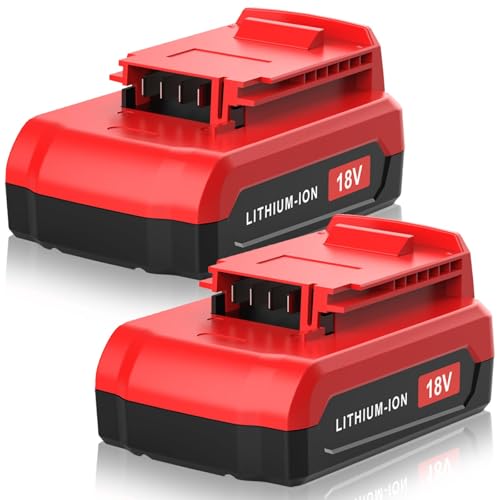 Reoben 2 Pack 3.6Ah PC18BLX 18V Replacement Battery for Porter Cable 18V Battery PC18B PC18BL PC18B-2 Compatible with Porter Cable 18V Lithium Battery PC18BLEX PCC489N PC188 Power Tools (Red)