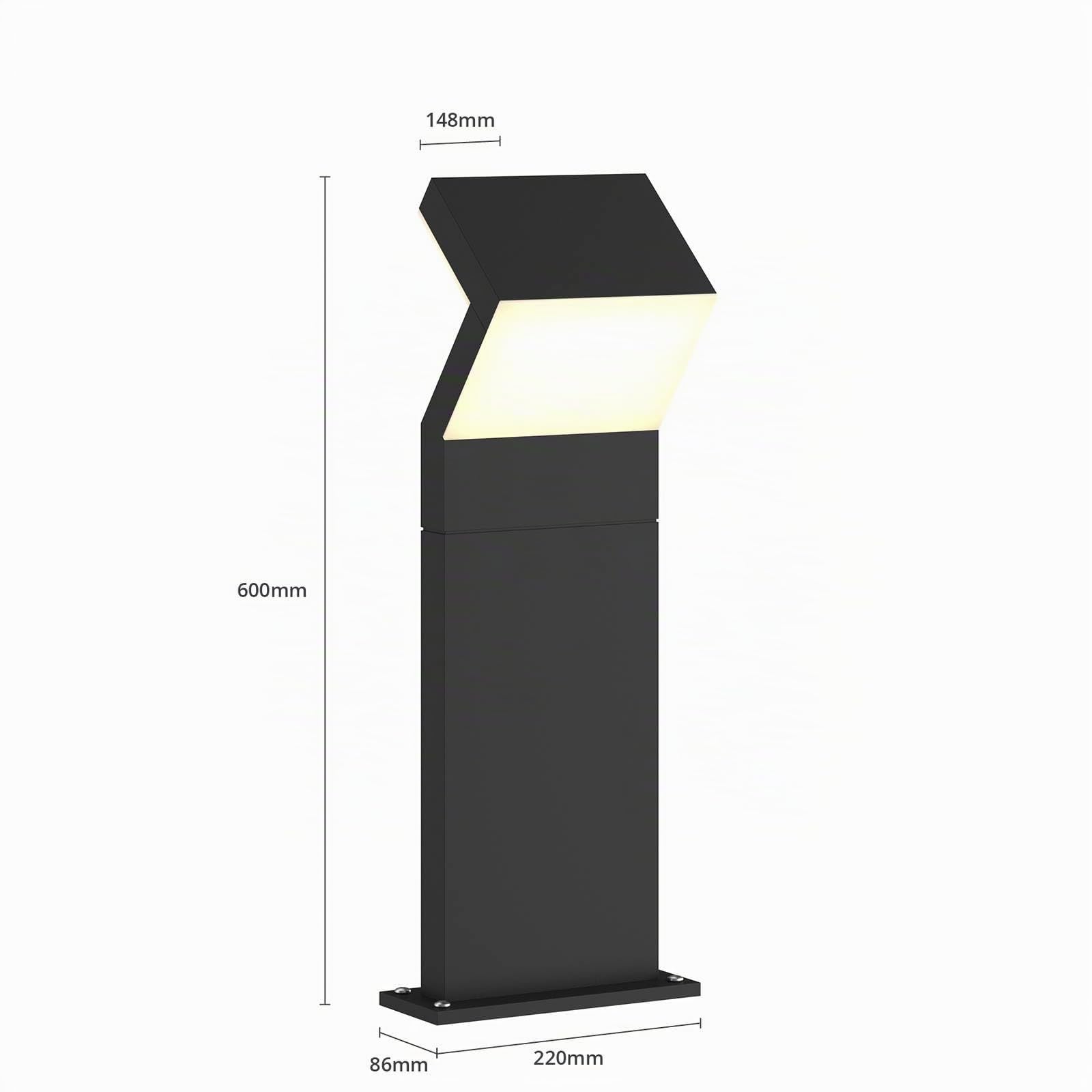 Arcchio Lampada LED da esterni (Moderno) colore Nero, in Alluminio lampadina inclusa lampioncino paletto luminoso lampada viale lampione