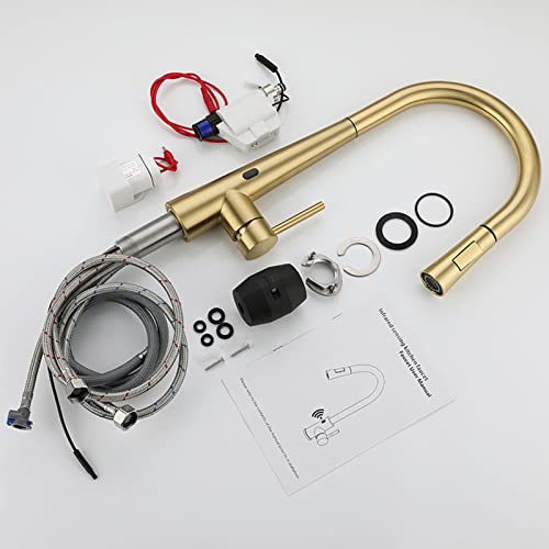 Grifo de cocina de acero inoxidable con sensor y acabado cepillado 7