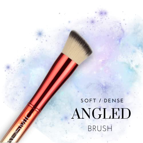 Kosmic Beauty Dual-Ended Makeup Brush With Aluminum Handle And Soft Bristles. #TOP2