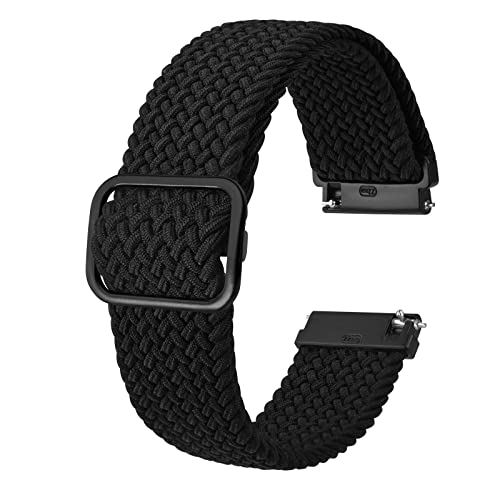 BISONSTRAP Nylonowe paski do zegarka, regulowane, plecione, typu loop, dla mężczyzn i kobiet, 16, 18, 19, 20, 22, 24 mm, do wyboru, 18mm, Nylon, Bez kamieni szlachetnych