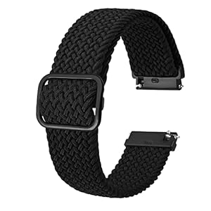 BISONSTRAP Nylon Uhrenarmband, Verstellbare Geflochtene Uhrenarmbänder für Herren und Damen, 16mm 18mm 19mm 20mm 22mm 24mm zur Auswahl