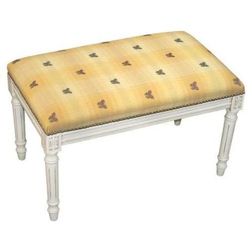 212 Main Butterfly-Yellow Fabric Upholstered Bench