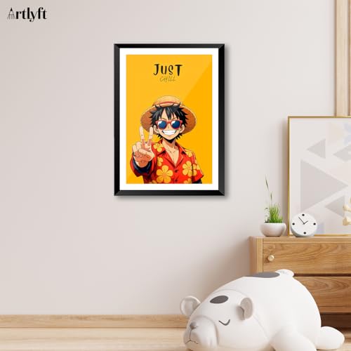 Image of ArtLyft Demon Slayer Anime Wall Frame A4 | Rengoku Quote Poster Frame | Motivational tanjiro - renguko Wall Art | Otaku Room Decor | Anim Lover Gift (Just Chill White Boarder)