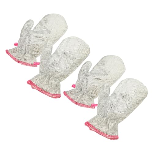 DEARMAMY 4pezzi Guanti per Pulizia Domestica Guanti Pervare i Piatti Medi Isolanti dal Calore della Cucina in Alluminio e PVC per Pulizia della Cucina
