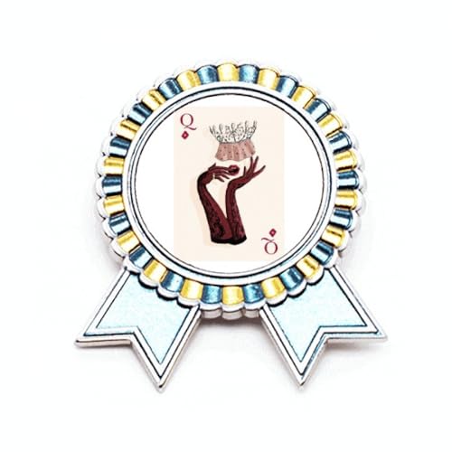 Broche cartes à jouer Q M métal idée cadeau originale pour passionné de poker
