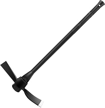 Garden Pick Cutter Mattock, 36" Heavy Duty Pick Axe with Forged Heat Treated Steel Blades Hoe for Weeding, Prying and Chopping, Digging Tool with Fiberglass Handle 5LB-with 36" Fiberglass Handle