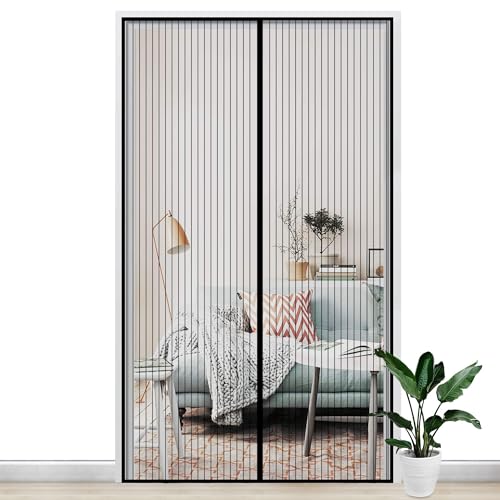 Gimars 120x220CM Porte Moustiquaire Magnétique Anti Moustique Fermeture Automatique Aimant avec Bande Scratch Sans Perçage Arrêter Insectes Bestioles