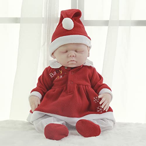 Baby Doll 16 in, Reborn Baby Dolls, Not Vinyl Dolls, Realistic Soft Silicone Newborn Baby Doll, Real Full Body Silicone Reborn Baby Dolls (16 in Girl with Eyes Closed)