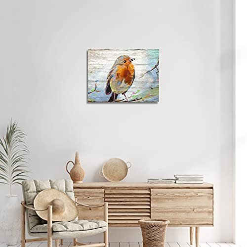 Qtespeii Watercolor Bird Picture Canvas Wall Art Decor For Living Room Farmhouse Bathroom Decoration Framed Office Decor Artwork Cute Home Décor Accent Kitchen Accessories 12"X16" 1 Pcs #TOP3