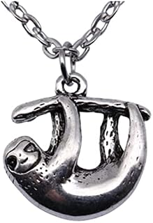 CrownOfRibbons Sloth Necklace, Jewellery Gift For Her, Animal Lover in an Organza Bag