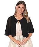 Estilo vintage muy ponible Capa Vestir Mujer Fiesta Elegante Vestido Novia Señora Talla Gasa Bolero Manga Boda Transparente Tul Torera, (Negro (2898), 34/36 EU (06/08 UK)), 2898-BLK-6/8