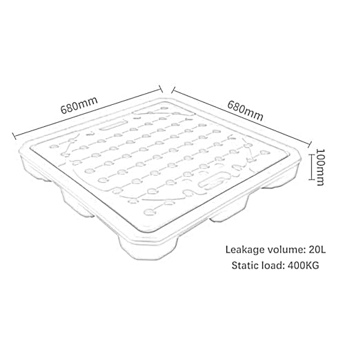 Plateforme de confinement des déversements de 26,77" x 2 en polyéthylène pour garage - 3