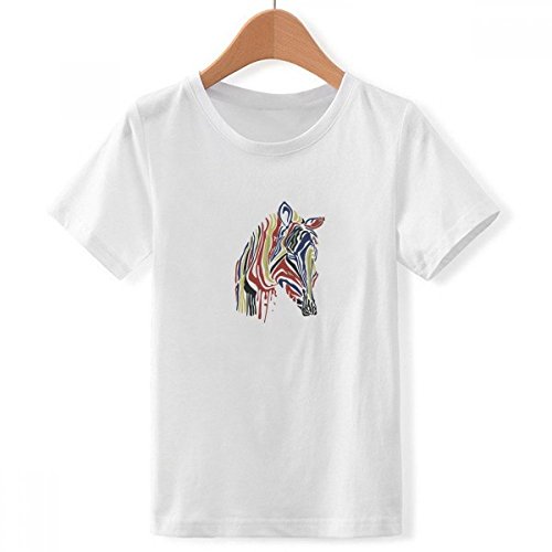 T-Shirt zèbre blanc pour garcon imprimé graffiti multicolore en taille XXXL
