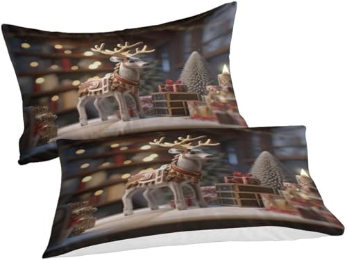 Housse de couette Noël 260x240 en microfibre infroissable avec zip