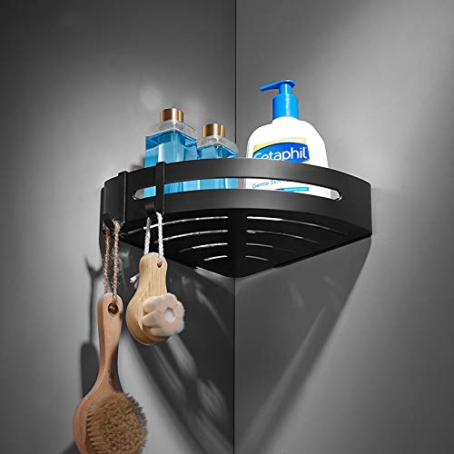 Espacio Aluminio Estantes de baño Accesorios de baño Negro Ducha Esquina Estante Champú Almacenamiento Rack Baño Titular de la cesta