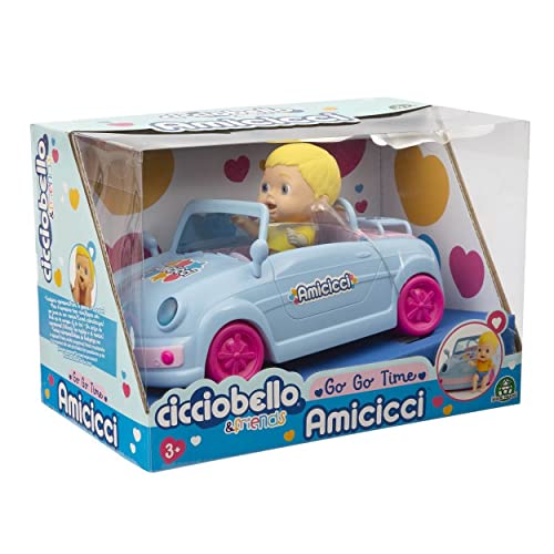 Cicciobello - Amicicci Auto Cabrio, incluso Mini Personaggio con maglietta e pannolino colorato, per bambine a partire dai 3 anni di età, Giochi Preziosi, CC020000