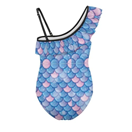 TOADDITDO One Piece Swimsuits for Girls Cute Animals Print Ruffle One Shoulder Bathing Suit with Adjustable Strap2