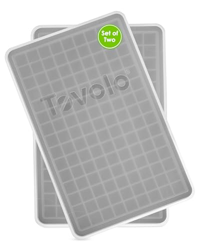 Image of Tovolo Silicone Mini Ice Cube Tray with Lid, Charocal - Set of 2