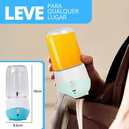 Liquidificador Individual Misturador Portátil Mini Mixer Garrafa Copo Recarregável 4 Lâminas Tritura