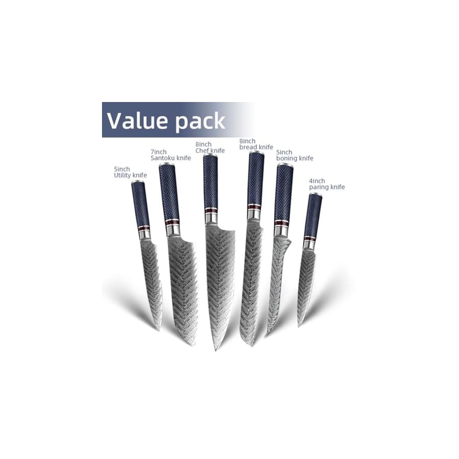 Knife-Set-6-Pcs-67-Layers-Damascus-Steel-VG10-Chef-Knife-Set-Professional-Sharp-Cooking-Knife-SetRockwell-Hardness-602-HRC-Suitable-for-Professional-ChefsCulinary-Experts-and-Home-Cooks Knife Set 6 Pcs 67 Layers Damascus Steel VG10 Chef Knife Set Professional Sharp Cooking Knife Set,Rockwell Hardness 60±2 HRC Suitable for Professional Chefs,Culinary Experts and Home Cooks