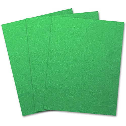 Binditek 12 Mil Paper Binding Covers, 8.5 x11 Inches, Green, 100 Pack