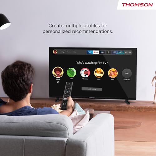 Thomson 24 Zoll (60 cm) HD LED Fire TV mit Alexa-Sprachsteuerung, AirPlay, Triple Tuner(Kabel/Satellit/Antenne), Bluetooth 5.0, HDMI, USB-Anschlüsse, AV IN, CI+, USB - 24HF2S35