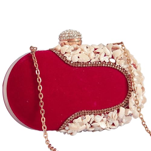 Image of THE TAN CLAN Dariya Sea Shells Hand Embroidered Clutch Purses for Women | Luxury Evening Clutch Bag for Ladies | Perfect for Party, Wedding, Gifting | Stylish Handbag