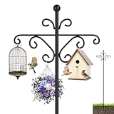 Bird Feeder Pole for Outdoors,108 Inch Adjustable Tall Shepherds Hooks, Double Shepherd Hooks for Bird Feeder Stand for Garden Plant, Hummingbird Feeder, Lantern, Hanging Wedding Decor