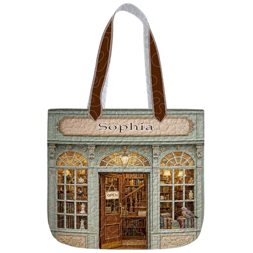 Bolso tote acolchado grande personalizado para amantes de libros miniatura 1