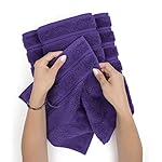 American Soft Linen Luxury 6 Piece Towel Set, 2 Bath Towels 2 Hand Towel 2 Washcloths, 100% Cotton Turkish Towels for Bathroom, Purple Towel Sets - Image 5
