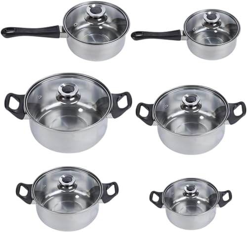 WASHLA 12-Piece Stainless Steel Cookware