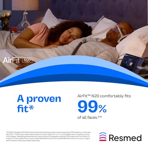 Image of ResMed AirFit N20 Cushion - Nasal CPAP Mask Cushion Replacement - InfinitySeal Design - Soft Silicone - CPAP Accessories - Large. Frame System and Full face Cushion are not Included.