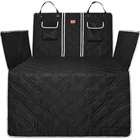 AMZPET Boot Liner for Dogs - Waterproof Car Boot Protector for Dogs - Scratch-Proof Dog Boot Liner with Armrest Pass-Through and 2 Storage Pockets - Quilted Car Boot Liners - 59 x 127 x 100 cm Cover