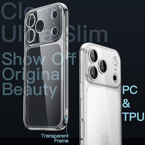 Image of JETech Slim Case for iPhone 17 Pro Max 6.9-Inch with Camera Lens Full Protection, Ultra-Thin Lightweight Clear Minimalist Protective Phone Cover (Clear)