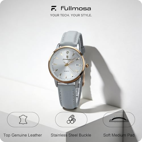 Image of Fullmosa Watch Band, Quick Release Leather Watch Strap Compatible with Samsung Galaxy Garmin for Men Women, Replacement Bands Width 12mm 14mm 16mm 18mm 19mm 20mm 21mm 22mm 24mm