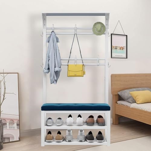 Porte-manteau double étagère chaussures pour libérer un espace encombré