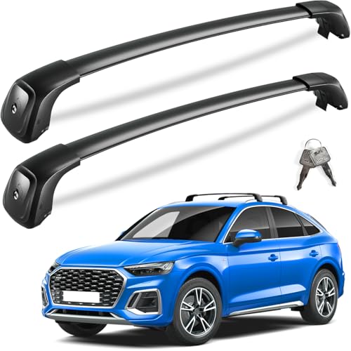 KINGGERI Heavy Duty 260lbs Roof Rack Cross Bars Fit for Audi Q5 2018 2019 2020 2021 2022 2023 2024 2025, Anti-Theft Lockable Aluminum Roof Rails Crossbars Cargo Carrier Bag Black