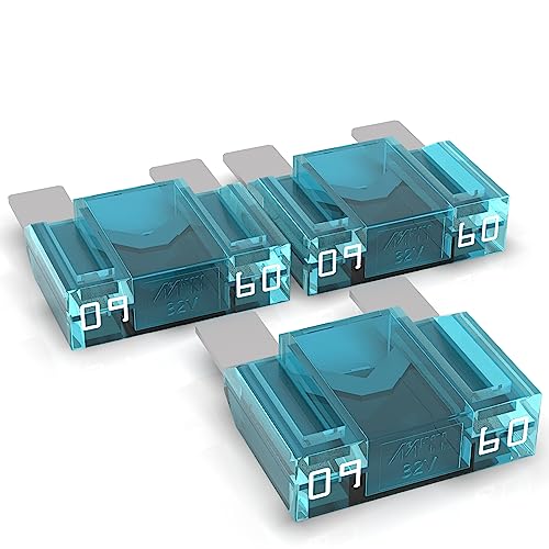 AUPROTEC Fusible à lame Maxi 20-80A, fusible enfichable d'automobile, choix : 60A ampères, bleu, 3 pièces