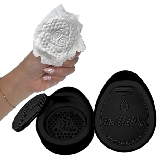 The UnWipe Textured Portable Septic-Safe Tush Cleaning Instead of Flushable or Baby Wipes Black LE