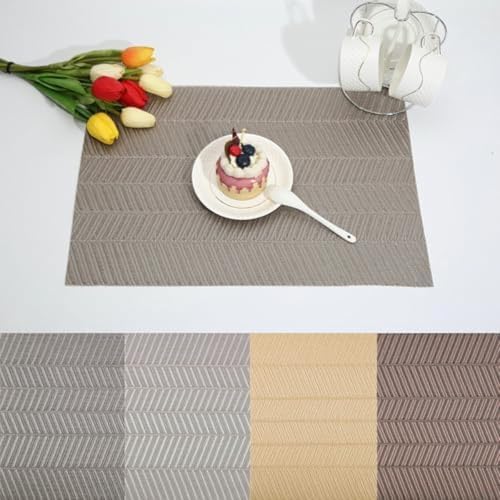 Set de table en PVC résistant premium durable gris rouge marron x2