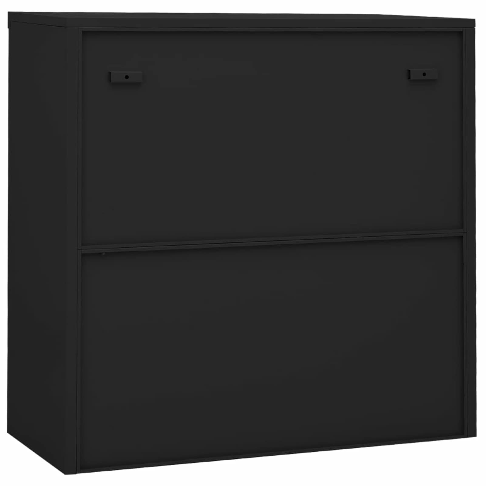 Armadio Ufficio Anta Scorrevole, 90x40x90 cm, Acciaio, Schedario con Ripiani Regolabili e Serratura, per Ufficio e Studio