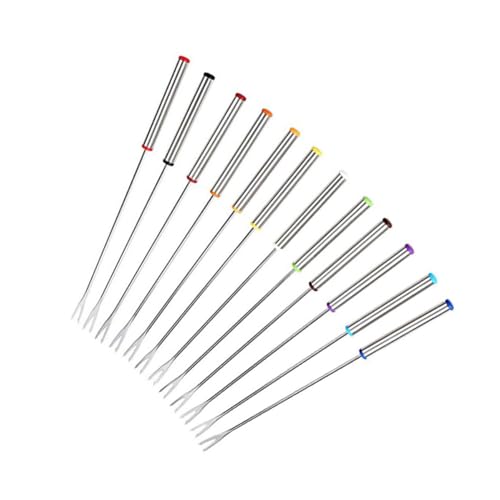 COLLBATH 6pcs Fondue Fork Marshmallow Roasting Sticks Silverware Cutlery Forks Raclette Fondue Skewers Hot Dog Smores Skewers Chocolate Fondue Sticks Chocolate Forks Grill Forks Food Sticks