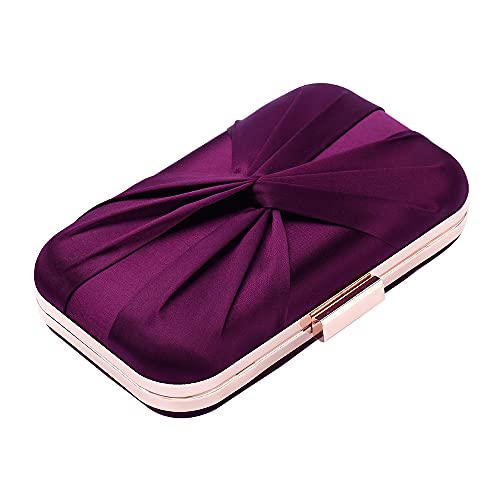 Image of Pleated Satin Clutch Purse For Women Wedding Bridal Clutch Bag Prom Party Clutch