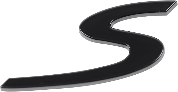 Bright Black S Logo Rear Trunk Boot Lid Hatch Tailgate Badge Emblem for Porsche 911 991 992 718 Cayenne Panamera Macan Boxster Turbo Tykan 2013-2025