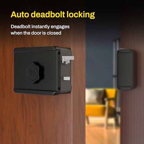 Image of Mygate Smart Lock Edge with Wifi Gateway | Digital Rim Lock for Wooden & Metal Doors | 20-65mm Thickness| 6-in-1 Unlock - Fingerprint, PIN, RFID, App, OTP & Key | Remote Unlock | 2-Year Brand Warranty