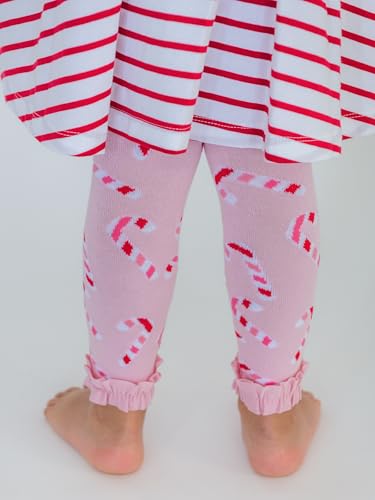 Image of RuffleButts Baby Girls Patterned Footless Ruffled Tights - Ruffle Tights | For Female Infants And Toddlers, Everyday Wear, Special Occasion Outfits, Layering Essential